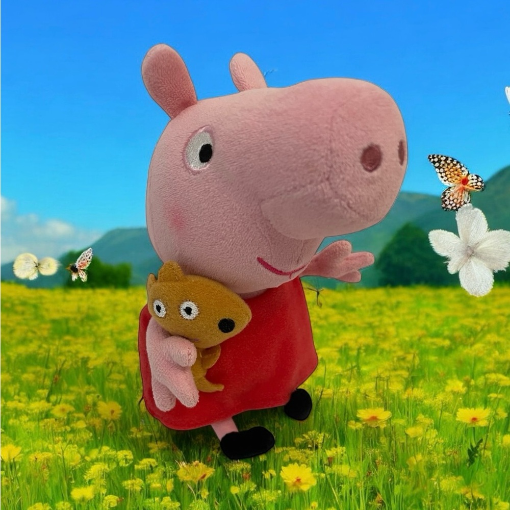 Peppa Pig Plush with Red Dress and Pink Body